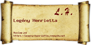 Legény Henrietta névjegykártya