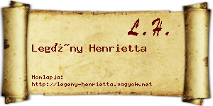 Legény Henrietta névjegykártya