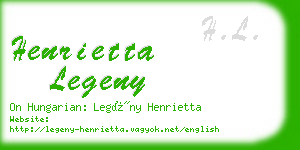 henrietta legeny business card